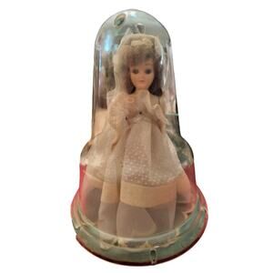 280) Vintage A&H Bride Doll In Original Hard Plastic Dome